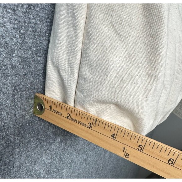 Thirty One Retro Metro Canvas Tote Bag Crossbody Natural Butterfly Boho Indie - Picture 10 of 16